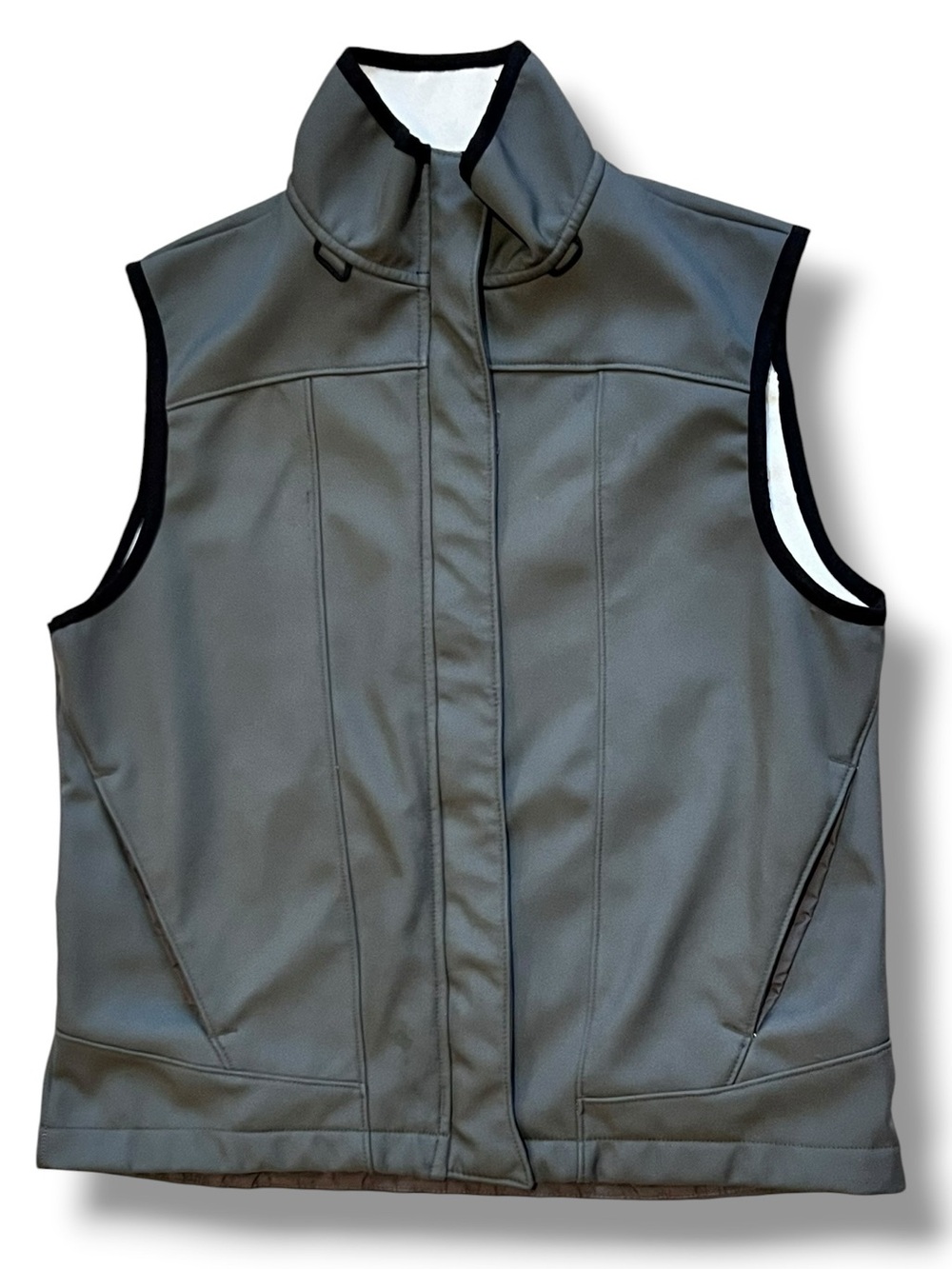 Columbia Womens Vest Jacket Sz L Gray Full-Zip Stand Collar Outdoors Gorpcore D2